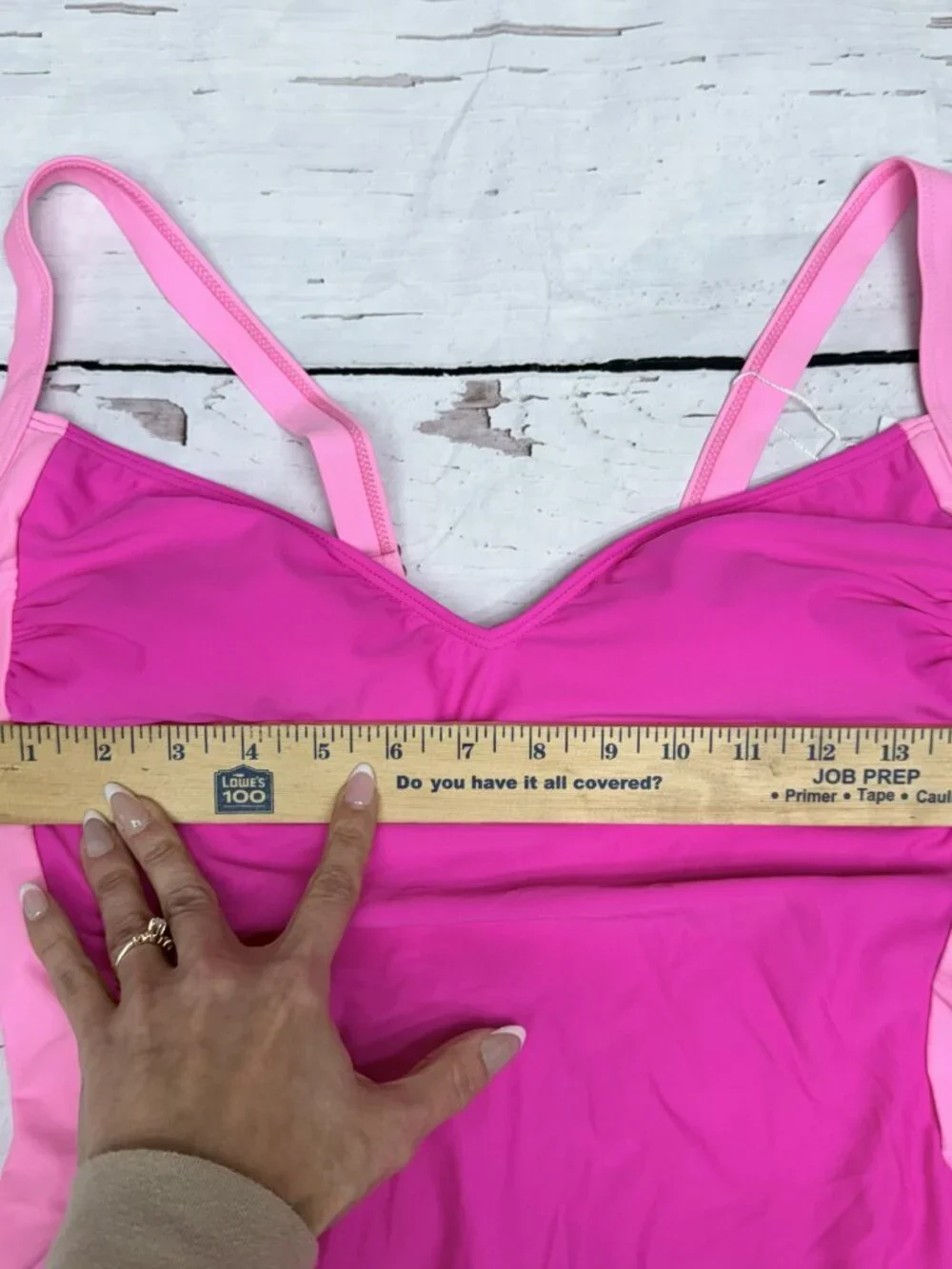 Eomenie Pink Ombre One Piece Swimsuit‎ Lace-Up Back 2XL NWT